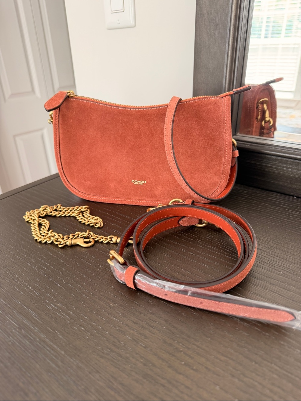 Coach Waverly Suede Bag - Clay